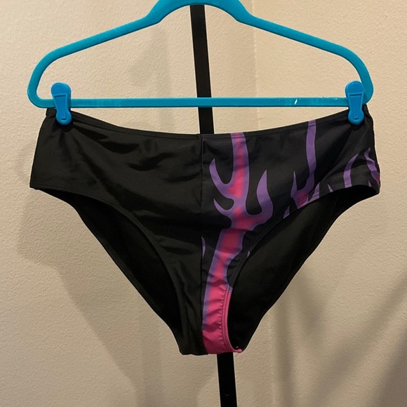 Black and Purple Flame Print Bikini - Picture 5 of 6